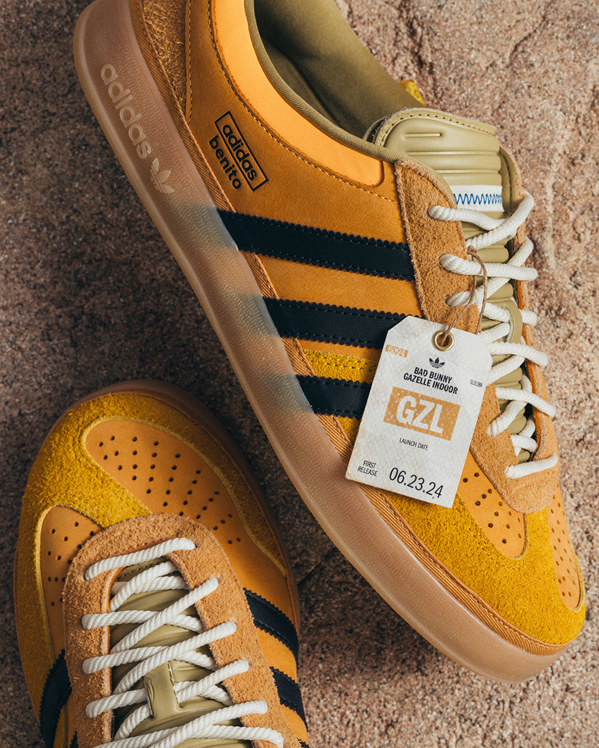 Bad Bunny Adidas Gazelle Indoor Solar Gold Ki2592 Release Date 3