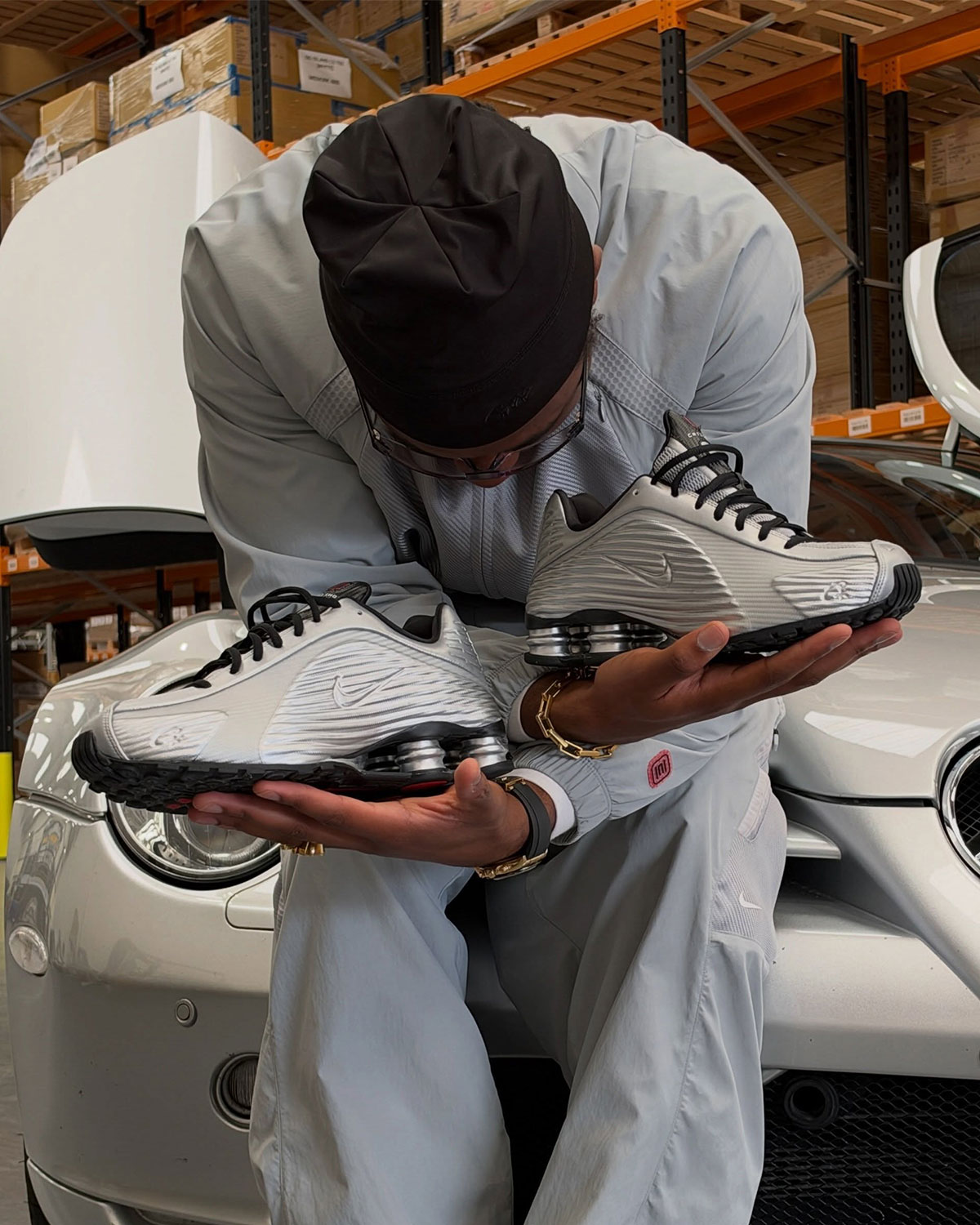 Corteiz Nike Shox R419 Metallic Silver Iq9951 001 4
