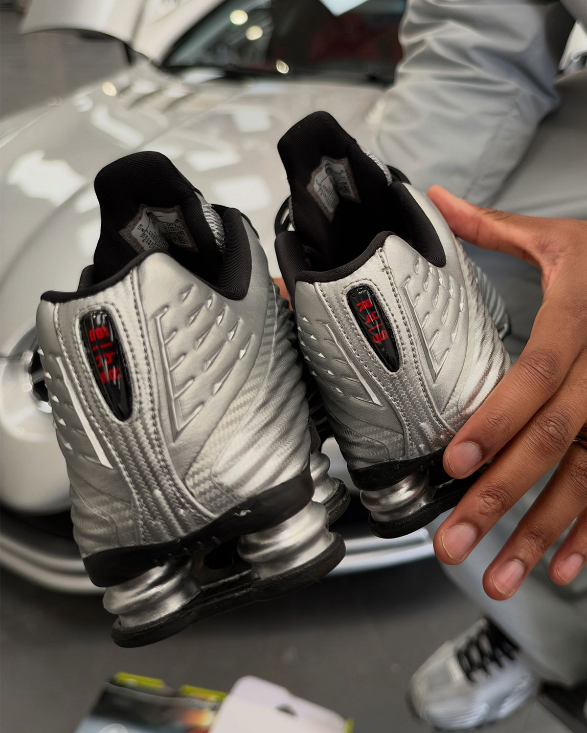 Corteiz Nike Shox R419 Metallic Silver Iq9951 001 5