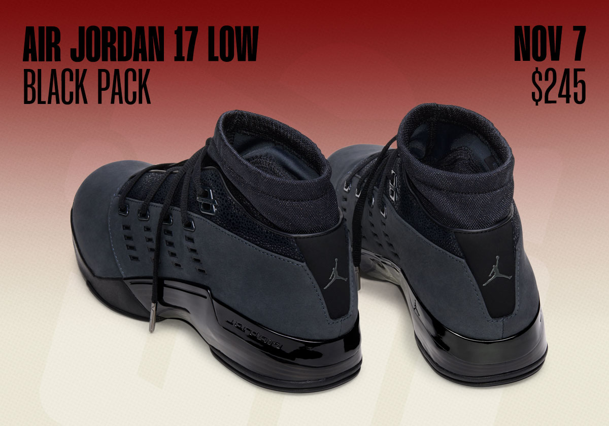 Jordan Release Dates November 2026 Air Jordan 17 Low Black Pack