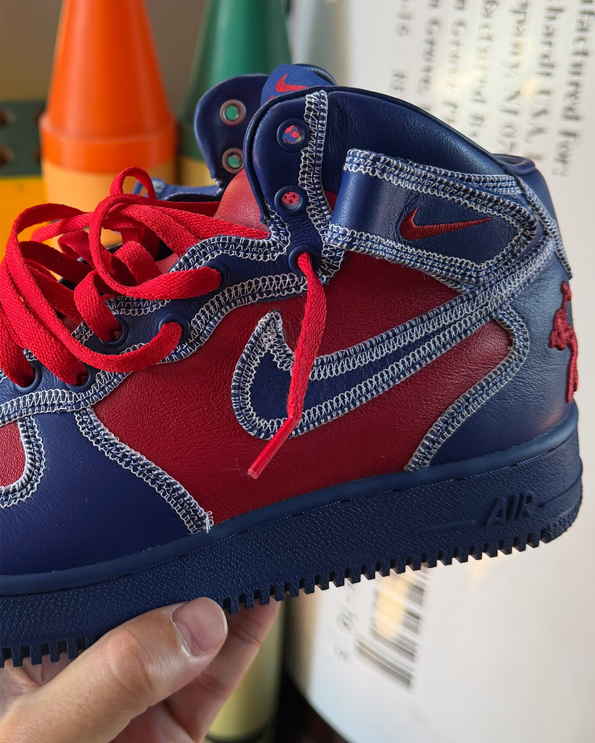 Lil Yachty Nike Air Force 1 Mid Team Scarlet Deep Royal Blue Iw9834 600 1