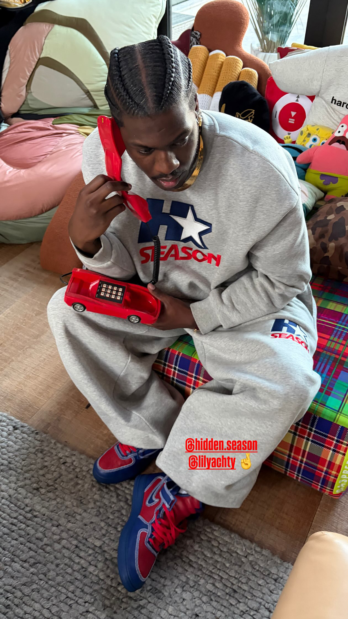 Lil Yachty Nike Air Force 1 Mid Team Scarlet Deep Royal Blue Iw9834 600 2