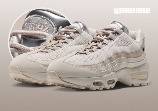 The Nike Air Max 95 Paints Shimmering Silver Onto This "Light Bone" Look