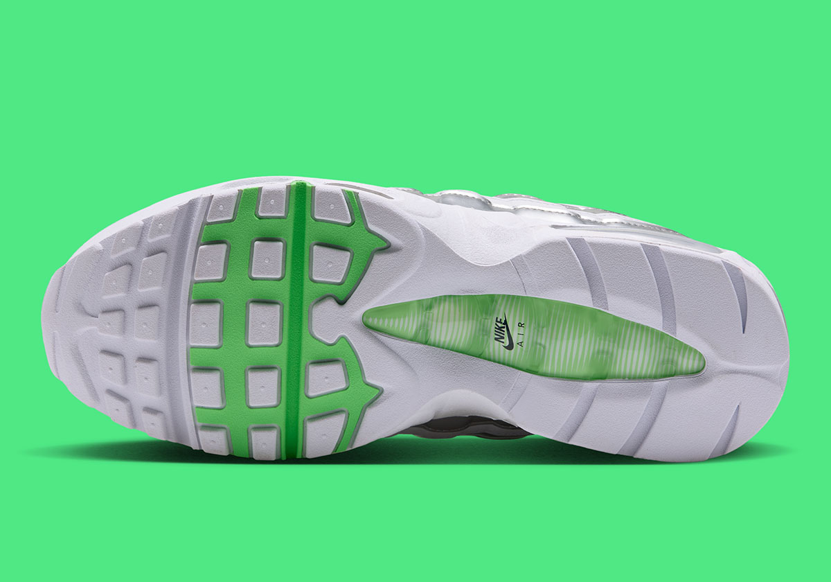 Nike Air Max 95 White Black Metallic Silver Illusion Green Ir5591 100 3