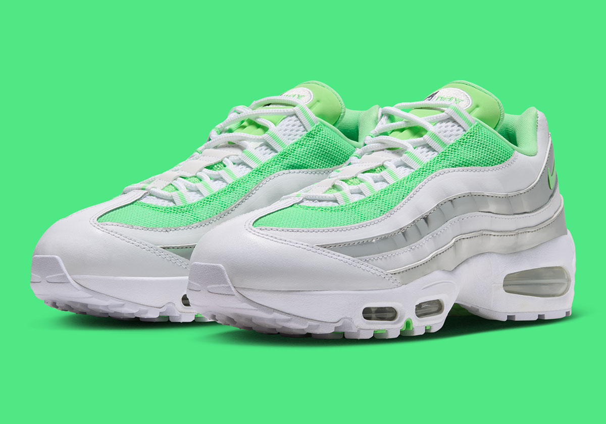 Nike Air Max 95 White Black Metallic Silver Illusion Green Ir5591 100 6