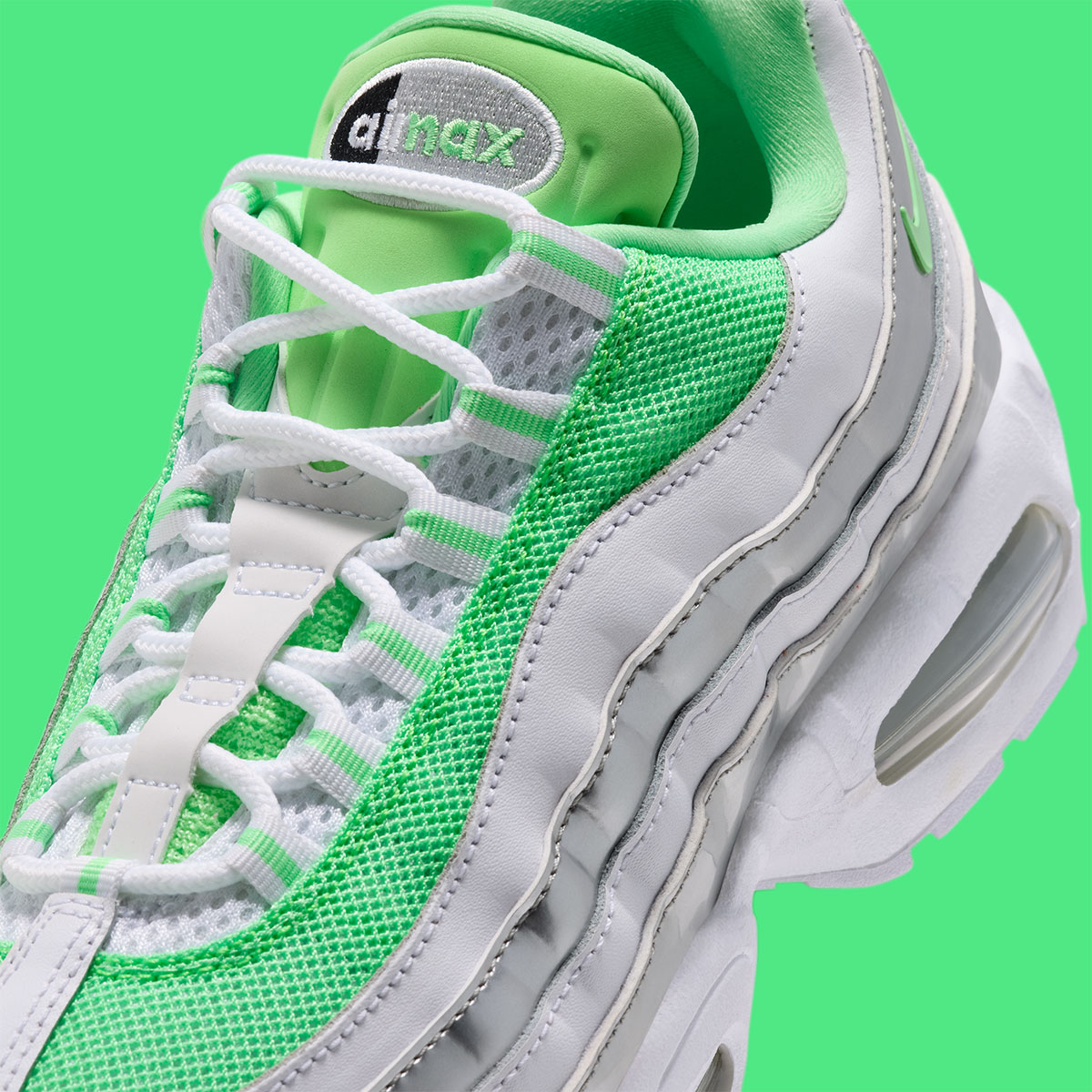 Nike Air Max 95 White Black Metallic Silver Illusion Green Ir5591 100 8