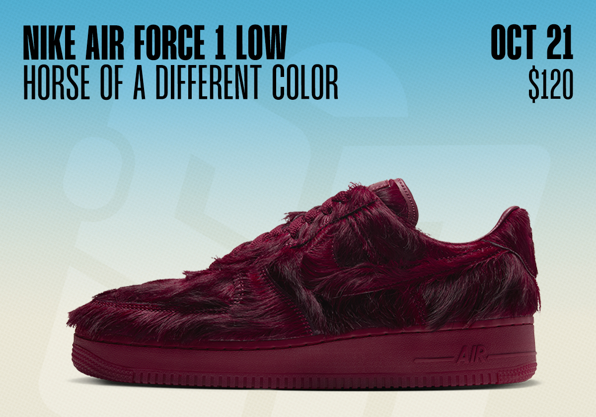 Sneaker Releases October 18 24 2026 Nike Air Force 1 Low Horse Of A Different Color Red