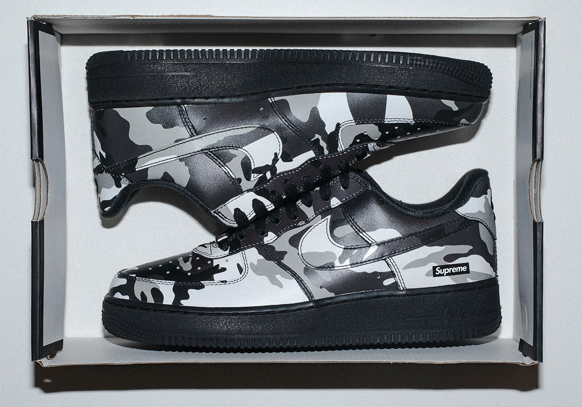 Supreme’s Nike Air Force 1 “Snow Camo” Releases This Week
